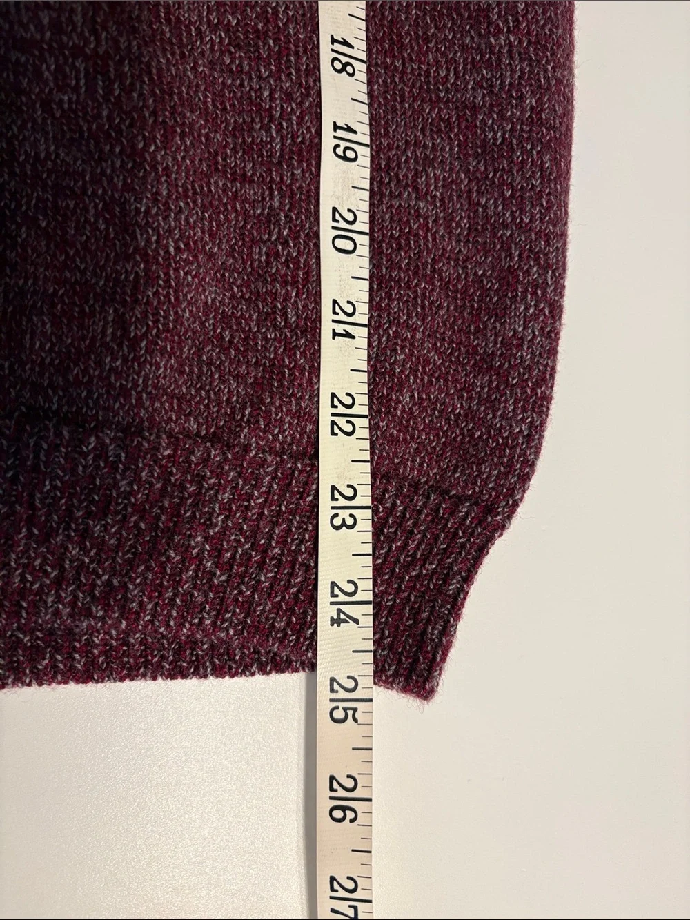 Vintage J. Crew Men’s Marled Wine Crewneck Sweater merino wool size XL red 90’s